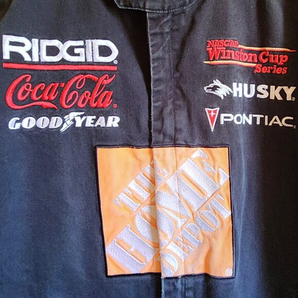 Home Depot Winston Cup NASCAR Jacket Racing Chase Goodyear Coke Husky Size Large - Picture 9 of 12